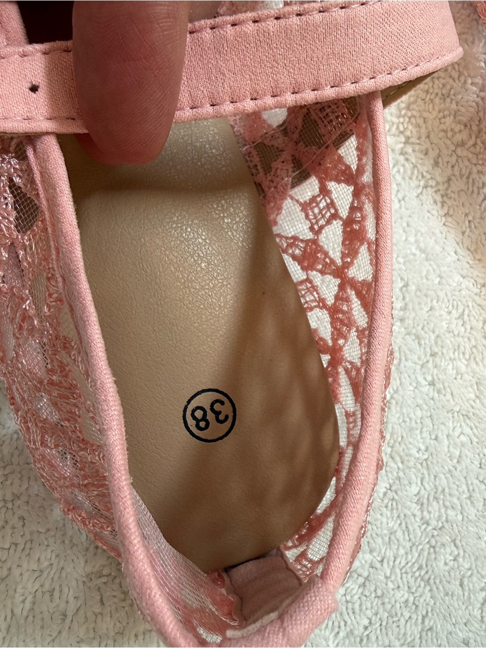 Women's Pink Lace Mary Jane Flats bundle shoes for deeper discounts :) - Picture 4 of 7